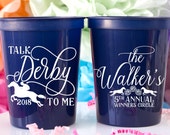 Talk Derby To Me Personalized Cups Kentucky Derby Party Favors Horse Racing Decor Horse Race Party Customizable Cups Plastic Cups