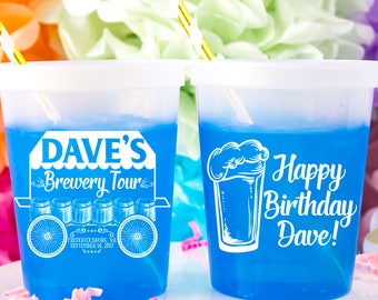 Birthday Cups, Beer Gift for Him, Adult Birthday, Color Changing Cups, Mood Cups, Custom Stadium Cups, Beer Cups, Birthday Favor, Party Cups