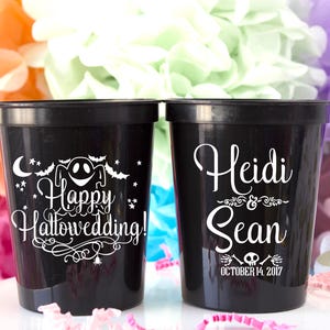 Halloween Cups, Halloween Party, Halloween Decor, Personalized Cup, Halloween Wedding, Wedding Cups, Wedding Favor, Plastic Cup, Stadium Cup