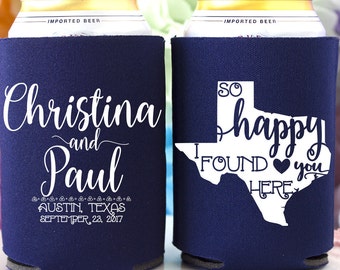 Texas Wedding Can Cooler - Southern Bridal Shower - Wedding Decor - Texas Wedding Favors - Engagement Party Gifts - Drink Hugger