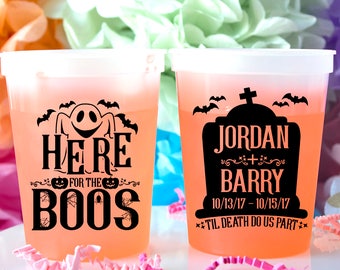Halloween Cups, Color Changing Cups, Mood Cups, Custom Stadium Cups, Halloween Wedding, Bachelorette Favor, Birthday Favor, Party Cups