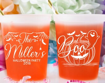 Halloween Tazas que cambian de color Halloween Wedding Favores para los invitados Tazas personalizadas Boo Party Favorece las tazas de plástico Pumpkin Party Favors
