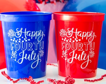 Wine Cups Party Like It/'s 1776 July 4th Cocktails 4th of July Shatterproof Party Cups Custom 4th of July Cup Cheers and Beers