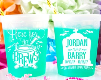 Halloween Wedding, Birthday Favor, Halloween Cups, Color Changing Cups, Mood Cups, Custom Stadium Cups, Bachelorette Favor, Party Cups