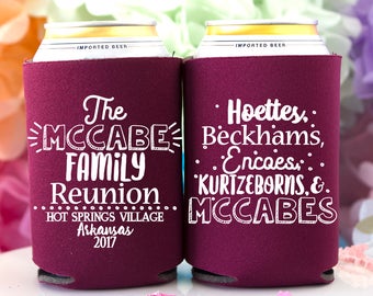 Custom Can Cooler, Reunion Gift, Girls Weekend Lake Trip, Company Logo, Family Trip, Holiday Party Favor, Class Reunion, School Reunion