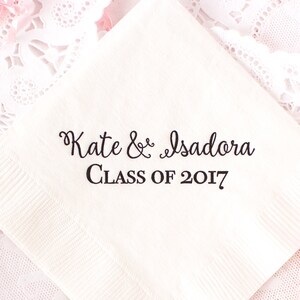 Graduation Party Napkins, Class of 2025, Grad Party Decor, Congrats Grad, Personalized Cocktail Napkins, Drink Napkins, College Grad Party