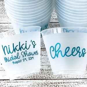 Bridal Shower Cups, Cheers Party Cups, 9oz Wine Cups, Frost Flex Wine Cups, Bachelorette Party Cups, 9 ounce Wine Cups, Plastic Wine Cups image 1