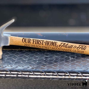Our First Home Hammer, Personalized Hammer, Custom Engraved Hammer, Anniversary Gift, Gift For Him, Gift For Husband, Wood Handle Hammer