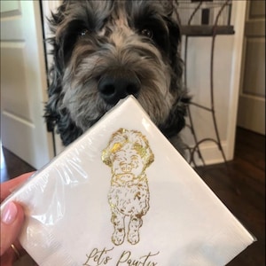 Dog Cocktail Napkins Wedding Napkins Dog Napkins Wedding Napkins Personalized Pet Cocktail Napkin Custom Cocktail Dog Napkins Wedding
