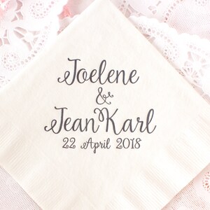 Personalized Wedding Napkins, Gray Wedding Napkins, Cocktail Napkins, Monogrammed Napkins, Wedding Favors, Custom Napkins, Paper Napkins