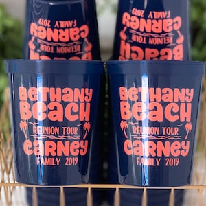 Family Beach Trip Cups, Personalized Stadium Cups, Family Trip Cups, Family Reunion Gift, Family Reunion Party Favors, Beach Party Cups