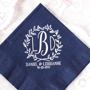 Monogrammed Napkins, Monogram Napkins, Rehearsal Napkins, Personalized Cocktail Napkins, Wedding Napkins, Beverage Napkins, Wedding Favor