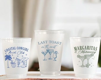 Custom Beach Bachelorette Cups - Beach Bach Cups - Coastal Bachelorette - Destination Bachelorette - Personalized Cups - Bachelorette Party