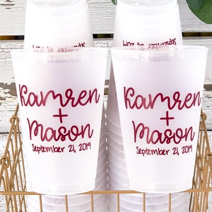Wedding Frosted Cups, Engagement Party Cups, Custom Wedding Cups, Personalized Cups, Cups For Wedding, Reception Cups, Frosted Cups