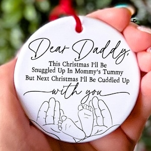 Daddy's First Christmas Gift from Baby Christmas Ornament Daddy to Be New Dad Gift Expecting Dad Pregnancy Gift from Bump's First Christmas