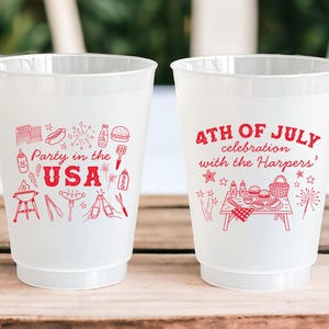 4th of July Custom Cups - 4th of July Party Decor - Fourth of July Cups - Independence Day Party - Personalized Plastic Cups - Patriotic Cup