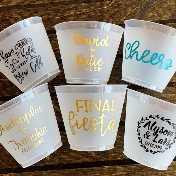 Personalized Party Cups, Wedding Party  Cups, Plastic Wine Cups, Shatterproof Wine Cups, 9 ounce Wine Cups, Bachelorette Party Cups