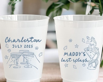 Last Splash Bachelorette Party - Custom Beach Bachelorette Cups - Bach Cups - Coastal Bachelorette - Destination Bachelorette - Personalized