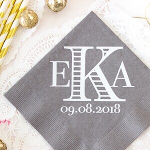 Monogram Napkins Monogrammed Napkins Personalized Napkins Custom Paper Napkins Cocktail Napkins Party Luncheon Dinner Beverage Napkins