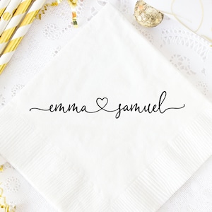 Personalized Napkins, Engagement Party Napkins, Custom Wedding Napkins, Reception Dinner Napkins, First Name Napkins, Destination Wedding