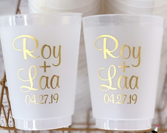 Personalized Wedding Cups, Rustic Wedding Cups, Frost Flex Cups, Shatterproof Cups, Wedding Cups, Plastic Wedding Cups, Favors For Guests