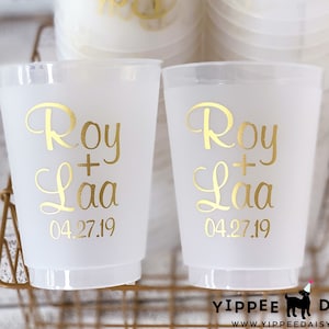 Personalized Wedding Cups, Rustic Wedding Cups, Frost Flex Cups, Shatterproof Cups, Wedding Cups, Plastic Wedding Cups, Favors For Guests