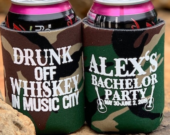 Bachelor Party Favors Stag Party Gifts Custom Can Coolers Bridal Party Engagement Nashville Music City Wedding Favors Party Favors Birthday