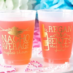 Nacho Average Couples Shower Personalized Shatterproof Cups, Fiesta Bridal Shower, Mexican Fiesta, Wedding Cups, Frost Flex Cups, Frost-Flex