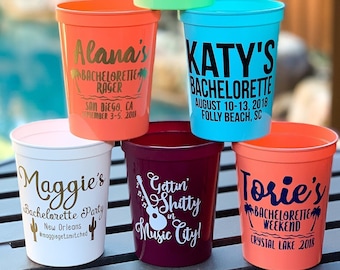 Bach Party Cups Beach Party Cups Bridal Cups Bachelorette Gifts Custom Printed Cups Plastic Party Cup Drinking Cups Custom Party Cups
