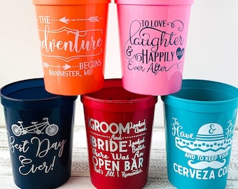Personalized Wedding Cups Custom Printed Cups Anniversary Party Cups Monogrammed Gifts Personalized Cups for Wedding Favors for Guests