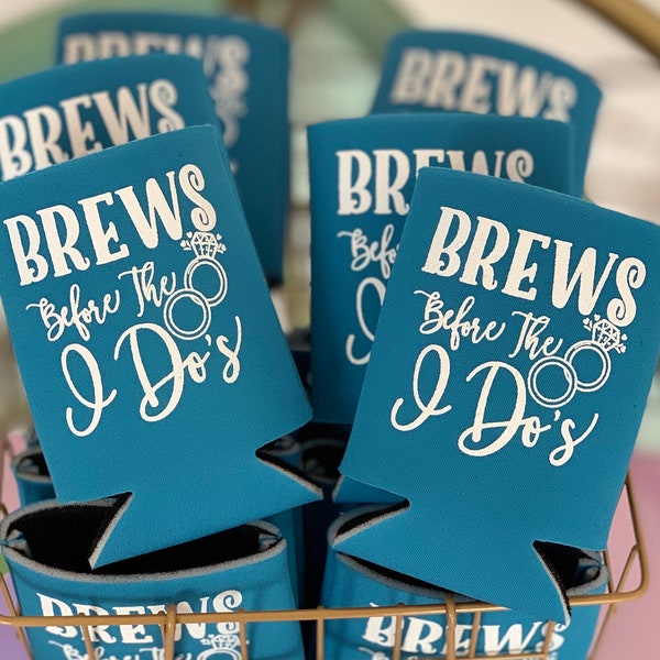 Personalized Can Coolers, Brews Before I Do's, Bachelorette Can Coolers, Bachelorette Party Favors, Custom Can Coolers, Beer Can Coolers