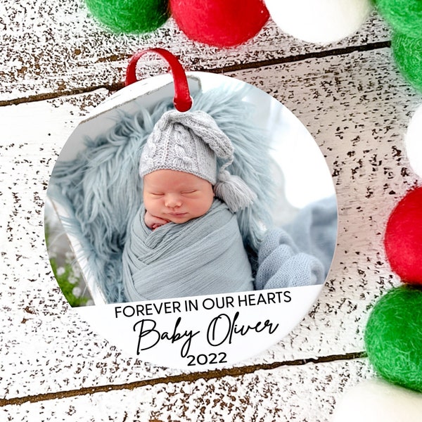 Baby Memorial Ornament Infant Loss In Loving Memory Remembrance Gift Photo Personalized Memorial Child Loss Always Remember You