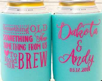 Beach Wedding Koozie Etsy