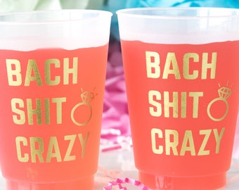 Bach Shit Crazy Bachelorette Shatterproof Cups, Personalized Cups, Bachelorette Party Cups, Bridal Party, Hen Party, Bridesmaid Gift