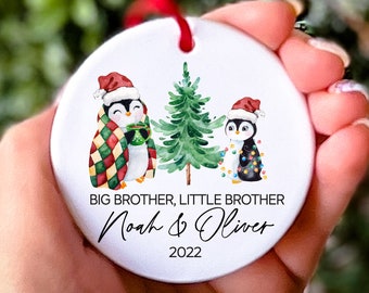 Big Brother Penguin Ornament Baby Shower Gift New Big Brother Big Bro To Be Promoted To Big Brother Christmas Ornament New Sibling Ornament