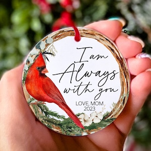 Cardinal Memorial Christmas Ornament Personalized Sympathy Ornament Memorial Ornament for Grandma Grandpa Mom Dad Nana Brother Sister Friend