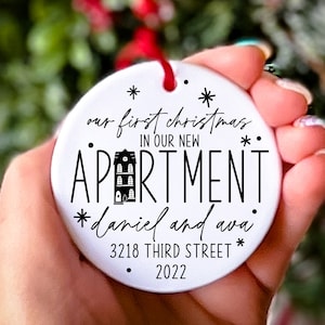 Our First Apartment Ornament New Apartment Christmas Ornament Personalized New House Ornament Housewarming Gift Our First Home Gift