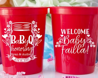 Baby Shower Decorations, Stadium Cups, Couples Shower Cups, Gender Reveal Cups, Welcome Baby, Custom Party Cups, Baby Shower Favors