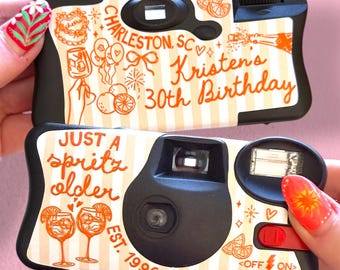 Just A Spritz Older Custom Disposable Camera Wrap - Disposable Camera Sleeve for Birthday - Spritz Party Theme