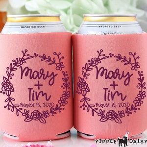 Personalized Wedding Can Cooler, Rustic Wedding Can Cooler, Customized Wedding Favor, Engagement Party Can Cooler, Custom Beer Hugger