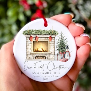 Family of 3 Ornament Custom Family Keepsake Personalized Family Ornament Family Christmas Ornament Stocking Stuffer Family Holiday Gift