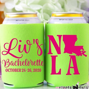 NOLA Bachelorette Can Cooler, New Orleans Bachelorette, Custom Bachelorette Can Cooler, Bridal Shower Favors, Bachelorette Weekend