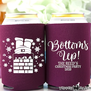 Christmas Party Can Cooler, Family Christmas Party, Santa Claus Chimney Can Cooler, Holiday Party Favors, Stocking Stuffer, Beer Can Hugger