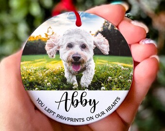 Dog Memorial Ornament Pet Memorial Ornament Photo Dog Remembrance Pet Loss Gift Custom Pet Ornament Pet Sympathy Gift Dog Lover Gift