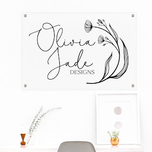 Small Business Signage Business Custom Acrylic Logo Sign with Logo Office Entrance Sign Entryway Sign Storefront