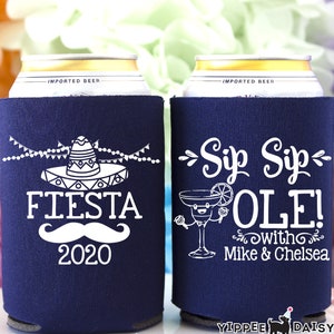 Sip Sip Ole, Personalized Wedding Can Cooler, Mexico Fiesta Wedding, Wedding Fiesta Can Cooler, Bachelorette Fiesta Can Holder