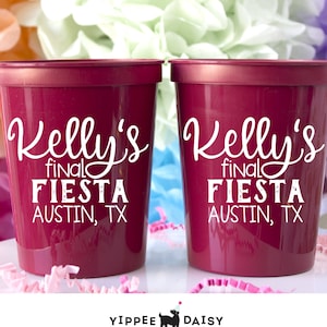 Final Fiesta Bachelorette Cups, Custom Bachelorette Party Cups, Final Fiesta Party, Hen Party Favors, Bachelorette Stadium Cups