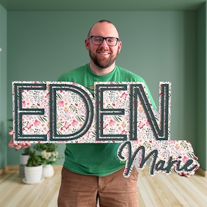Custom Wood Name Sign  Name Sign Wooden Name Sign Nursery Name Sign Baby Name Sign Family Name Sign Laser Cut Name Sign Name Crib Sign