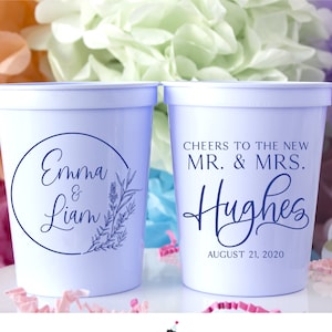 Wedding Reception Cups Personalized Cups Plastic Cups Printed Cups Reception Cups Dallas Ideas Souvenir for Guests
