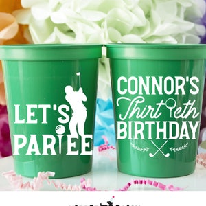 Let's Partee, Personalized Birthday Cups, 30th Birthday Cups, Golf Birthday Cups, Birthday Stadium Cups, Golf Party Cups, Party Favor Cups